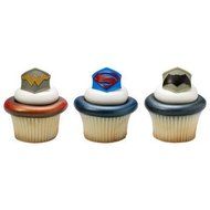 Batman v. Superman: Dawn of Justice Emblem Cupcake Rings - 24 ct N2