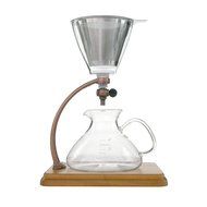 Yama Silverton Hot or Cold Coffee Dripper, Copper/Wood 18 oz. N5