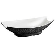 TableCraft Products MB154BKW Pebbled Rectangle Bowl, Large, 14.5" x 8.5" x 3.75", Melamine Glossy/Matte, Black...