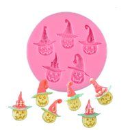 Beautymei Halloween Pumpkins with Hat Mini Silicone Mold Pink N2