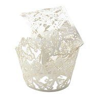 UNIQLED Pack of 50 Dancing Butterfly Filigree Bake Cake Paper Cups Little Vine Lace Laser Cut Liner Cupcake Wrappers... N7