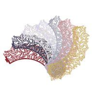 UNIQLED Pack of 50 Dancing Butterfly Filigree Bake Cake Paper Cups Little Vine Lace Laser Cut Liner Cupcake Wrappers... N9