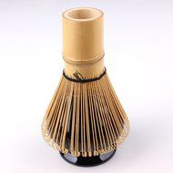 Goodwei Premium Matcha Tea Set "Kuro" - Ceremonial Bowl Chawan, Whisk and Holder - Gift Box (80 - white bamboo) N5