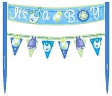 Cardboard Blue Clothesline Boy Baby Shower Cake Bunting Topper N27