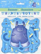 Cardboard Blue Clothesline Boy Baby Shower Cake Bunting Topper N28
