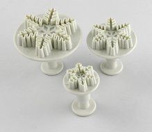 3pcs Snowflake Shape Plunger Cutter Tool DIY Sugarcraft Fondant Cake Decoration by GHH N2