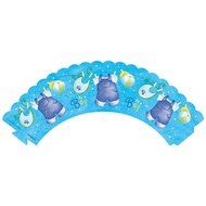 Cardboard Blue Clothesline Boy Baby Shower Cake Bunting Topper N32