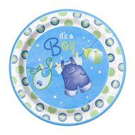 Cardboard Blue Clothesline Boy Baby Shower Cake Bunting Topper N33