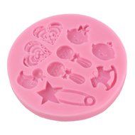 Longzang F0489 Baby Shower Fondant Silicone Sugar Craft Mold, Mini, Pink