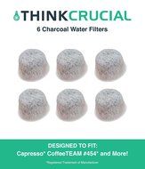 6 Capresso 4440.90 Charcoal Coffee Filters, Fits TEAM # 454, Designed &amp; Engineered by Crucial Coffee
