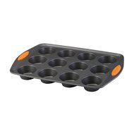 Generic Bakeware Oven Lovin' Muffin and Cupcake Pan 12-Cup Nonstick Gray with Orange N3