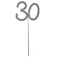AngHui ShiPin 1pcs Cake Topper Crystal Rhinestone 30 Number Monogram Wedding Anniversary 30 Age Birthday Party... N3