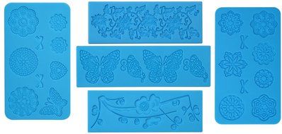 5pc Cake Decorating Molds- Premium Silicone Decoration Molds for Sugarcraft, Fondant, Gumpaste, Resin Mold, Lace... N3