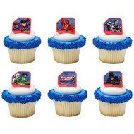 Justice League Cupcake Rings - 24 pc