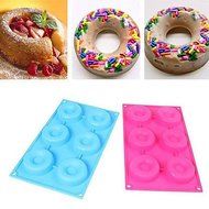 Y&XL&H 6Cav Doughnut Donut Bundt Ring Cake Chocolate Dessert Silicone Mold Decor Kits(Random Color) N3