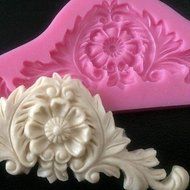Y&XL&H 3D Flower Vine Icing Sugar Fondant Mold Wedding Cake Modeling Decorating Mould Silicone Cake Border Mold N11
