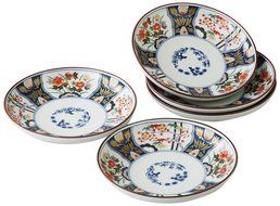 Saikai Pottery Colorful Japanese traditional pattern 5 small plates from Japan 52017
