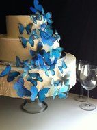 Edible Butterflies &copy; - Assorted Set of 30 Blue- Cake Decorations, Cupcake Topper N2