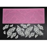 FOUR-C Decorating Supplies Silicone Baking Mat Sugar Lace Mold for Design Color Pink