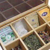 Personalized Wooden Tea Box Storage Organizer Caddy and Tea Bag Holder, Engraved Gift for Housewarming, Kitchen... N5