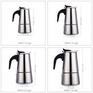 Stainless Steel Mocha Espresso Latte Stovetop Filter Moka Coffee Maker Coffee Pot Percolator Tools Easy Clean... N8