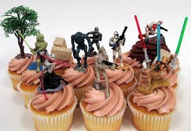STAR WARS 14 Piece CUPCAKE Topper Set Featuring Storm Troopers, Soldiers, Kit Fisto and Asajj Ventress, Themed... N5