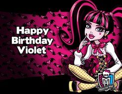 Monster High Draculaura Edible Image Photo Cake Frosting Icing Topper Sheet Personalized Custom Customized Birthday... N2