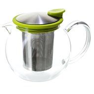 FORLIFE Glass Teapot with Basket Infuser, 25 oz., Turquoise N11