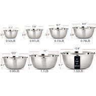 SANSIGANG Microwave Deepening Thickening SUS304 Stainless Steel Mixing Bowl Diameter 8.7" N4