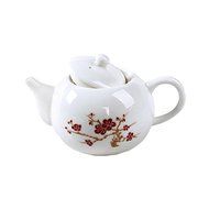 ufengke&reg;White Small Kung Fu Ceramic Teapot With Red Plum Flower N2