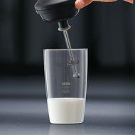 Bodum 10864-01G Latte Milk Frother Battery Operated Glass, 6 oz, Black N3