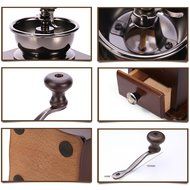 ReaLegend Wooden Manual Coffee Grinder Vintage Style Hand Coffee Mill Burr Coffee Grinder with Ceramic Hand Crank N6