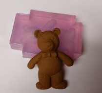 Clear Silicone Mold Bow Tie Teddy Bear Handmade Supply N3