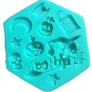 Fashionclubs Silicone Halloween Pumpkins Skull Witch Chocolate/Fondant/Candy Mold Mould N5