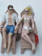 Beach Wedding Cake Topper with Chairs by Magical Day N2
