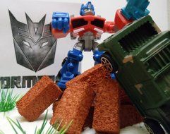 Transformers 10 Piece Birthday Cake Topper Set Featuring Bumblebee and Optimus Prime Figures with Themed Decorative... N2