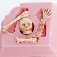 Skeleton Skull Silicone Mold Food Safe Fondant, Chocolate, Candy, Resin, Polymer Clay Mold. Flexible easy to use. N5
