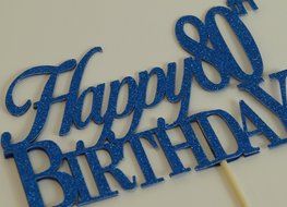 All About Details Blue Happy-80th-birthday Cake Topper N2
