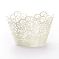 24 Laser Cut Cupcake Wrappers Wraps Cases Cake Muffin Hard Card Decoration Cup N2
