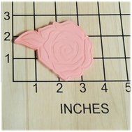 Rose With Leaf Shaped Cookie Cutter and Stamp #1268 N2