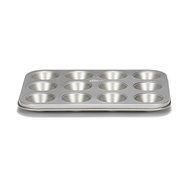 Patisse 12-Cups Nonstick Silver Top Mini Muffin Tray, Silver Grey