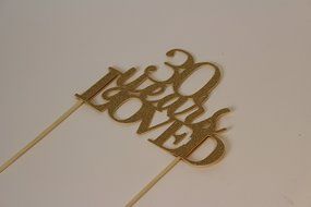 All About Details Gold 30-Years-Loved Cake Topper