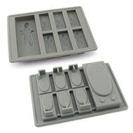 Set of 5 Star Wars Silicone Ice Trays / Chocolate Molds: Boba Fett, Han Solo, R2-D2, Millennium Falcon, Darth... N8