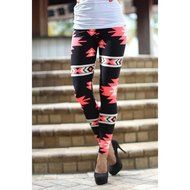PHOTNO Casual Women Lady Skinny Geometric Print Stretchy Jegging Pants Slim Leggings N110