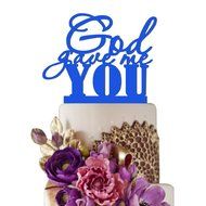 Sugar Yeti Made In USA Wedding Cake Topper God Gave Me You #22 Gold Mirror N9