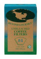 Beyond Gourmet Disposable Coffee Filter Cone, Number 4-Size Filter, Brews 8 to 12-Cup, Box of 100 N4