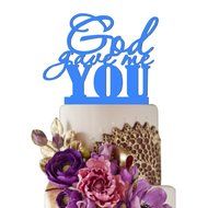 Sugar Yeti Made In USA Wedding Cake Topper God Gave Me You #22 Gold Mirror N10