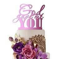 Sugar Yeti Made In USA Wedding Cake Topper God Gave Me You #22 Gold Mirror N11