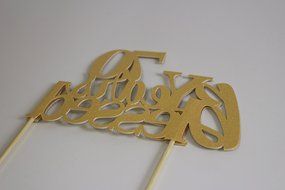 All About Details Gold 70-Years-Blessed Cake Topper N3