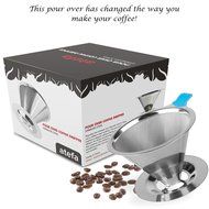 Paperless Pour Over Coffee Dripper - Stainless Steel Permanent Reusable Coffee Filter For Chemex-Hario V60 and... N6